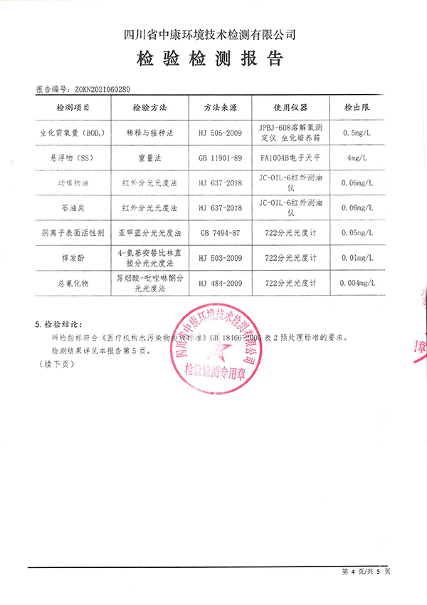 四川泌尿外科医院污水处理公示